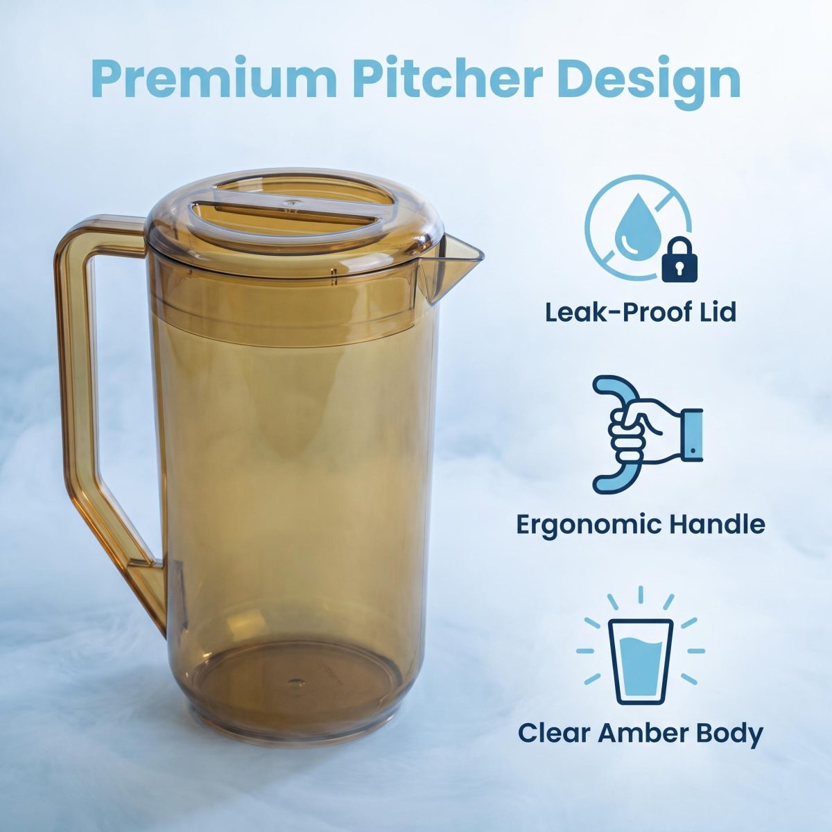 detail model8553b transparent durable reusable restaurant plastic pc beverage drink pitcher juice water tea pot serving scene 2