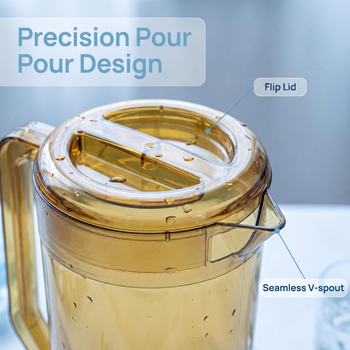 detail model8553b transparent durable reusable restaurant plastic pc beverage drink pitcher juice water tea pot serving scene 3