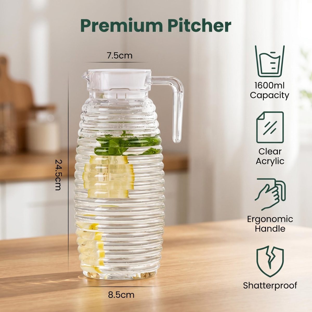 detail model9142 high quality acrylic water dispenser large capacity fruit tea jug clear beverage storage pot serving scene 3