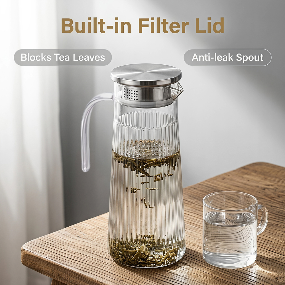 detail model9160 classic pc heat resistant modern luxury party household daily use water jug with metal lid serving scene