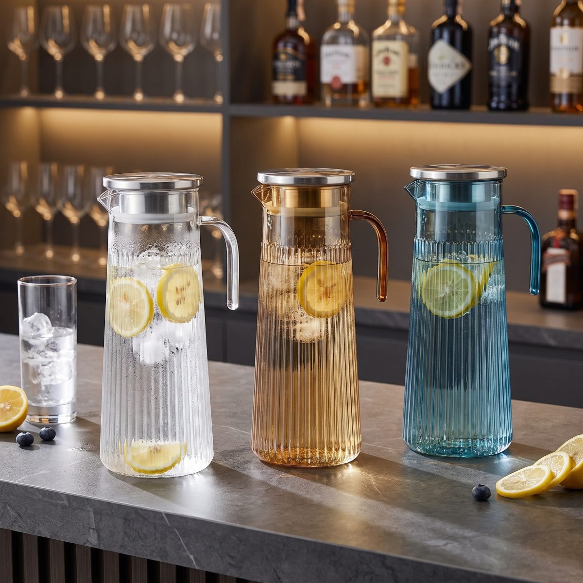 detail model9160 classic pc heat resistant modern luxury party household daily use water jug with metal lid serving scene 2