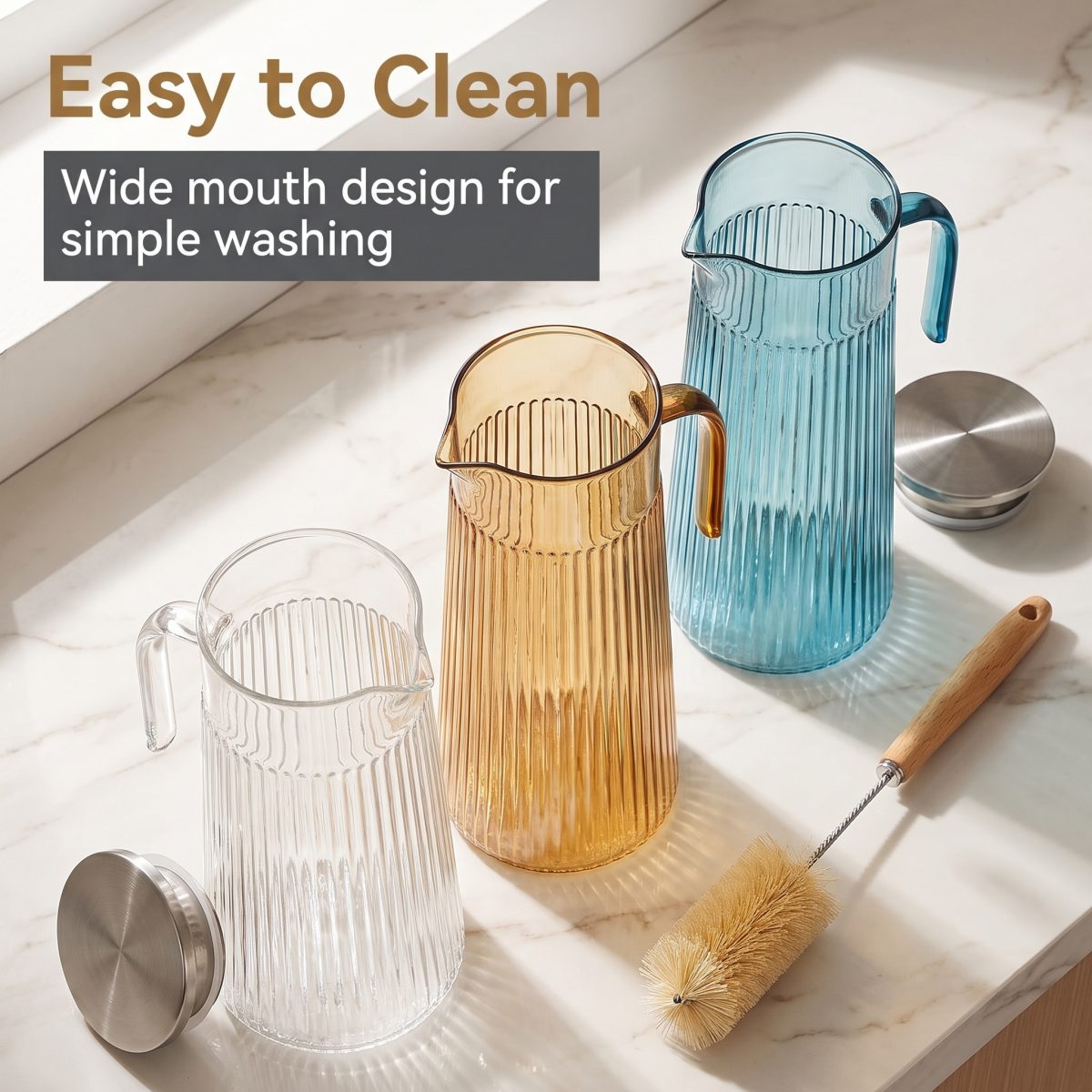 detail model9160 classic pc heat resistant modern luxury party household daily use water jug with metal lid serving scene 4