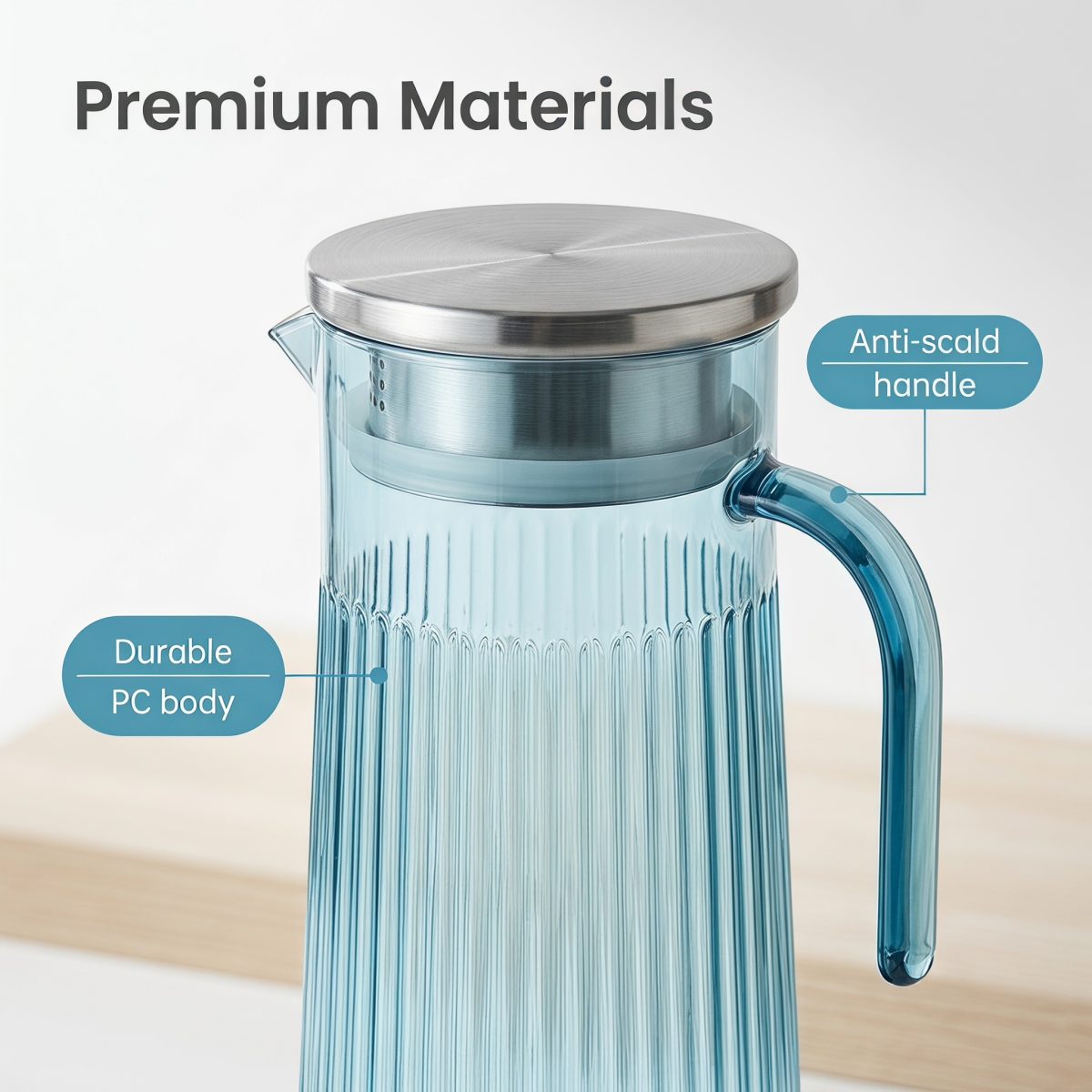 detail model9160 classic pc heat resistant modern luxury party household daily use water jug with metal lid serving scene 7