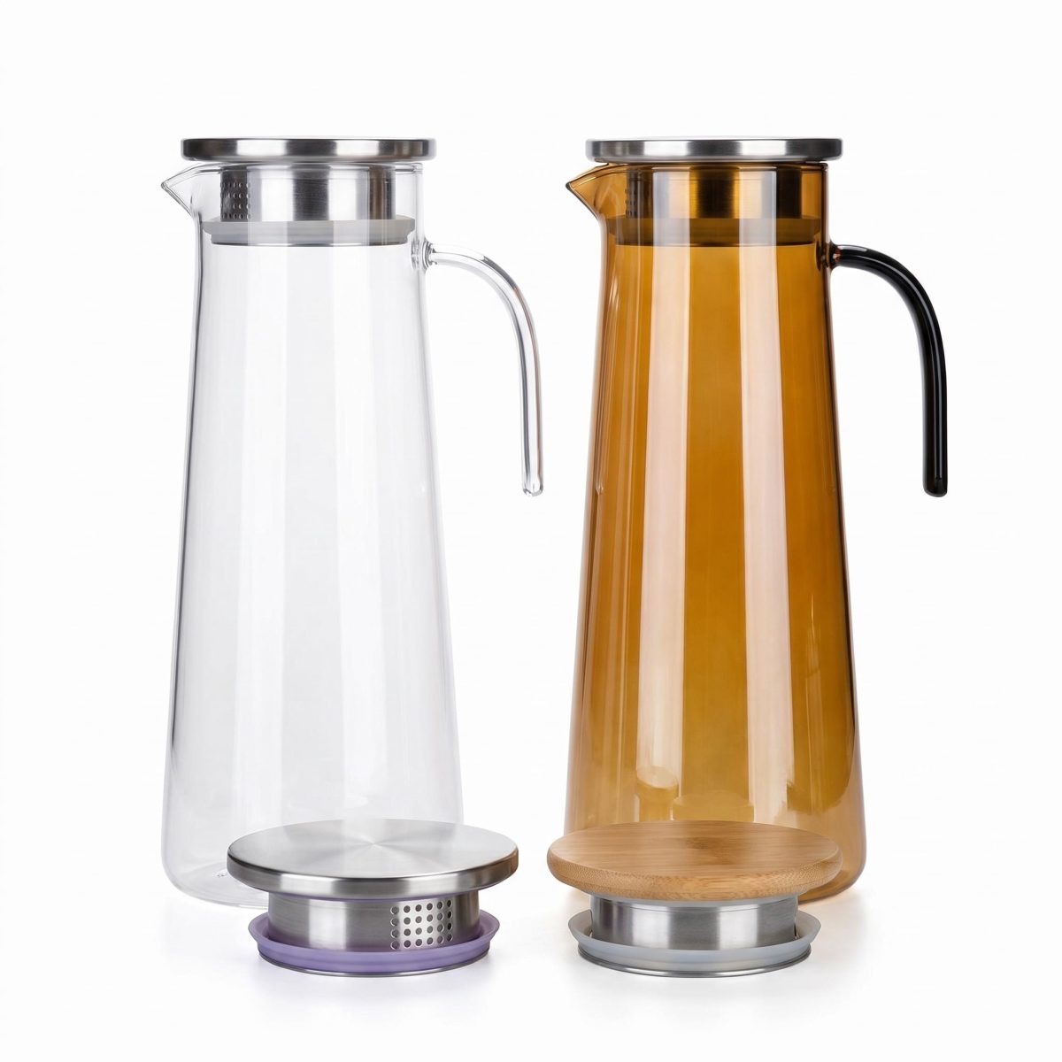 detail model9160 pc water pitcher heat cold resistant with fine mesh strainer anti scald handle fridge safe juice tea carafe home kitchen serving scene 1 detail model9160 pc water pitcher heat cold resistant with fine mesh strainer anti scald handle fridge safe juice tea carafe home kitchen serving scene 1