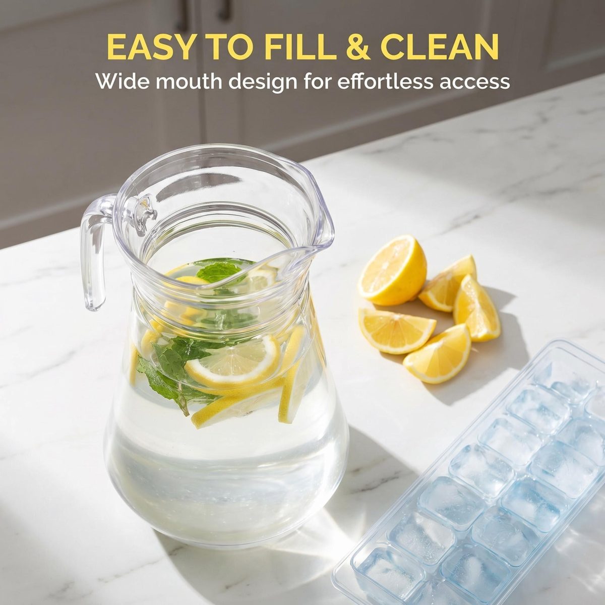 detail model9162 bpa free 1.8l clear acrylic water pitcher unbreakable plastic juice jug hotel restaurant bar serving scene 4