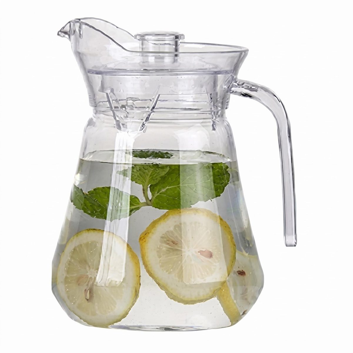 detail model9162 clear acrylic water carafe water jug with handle lid unbreakable iced tea lemonade pitcher serving scene 1