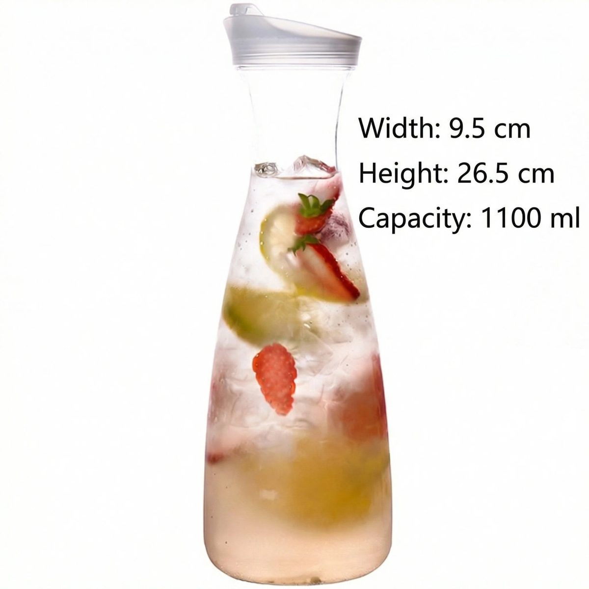 detail model9170 bpa free plastic carafe with flip top lid for juice water champagne soda energy drinks whisky parties restaurants serving scene 2