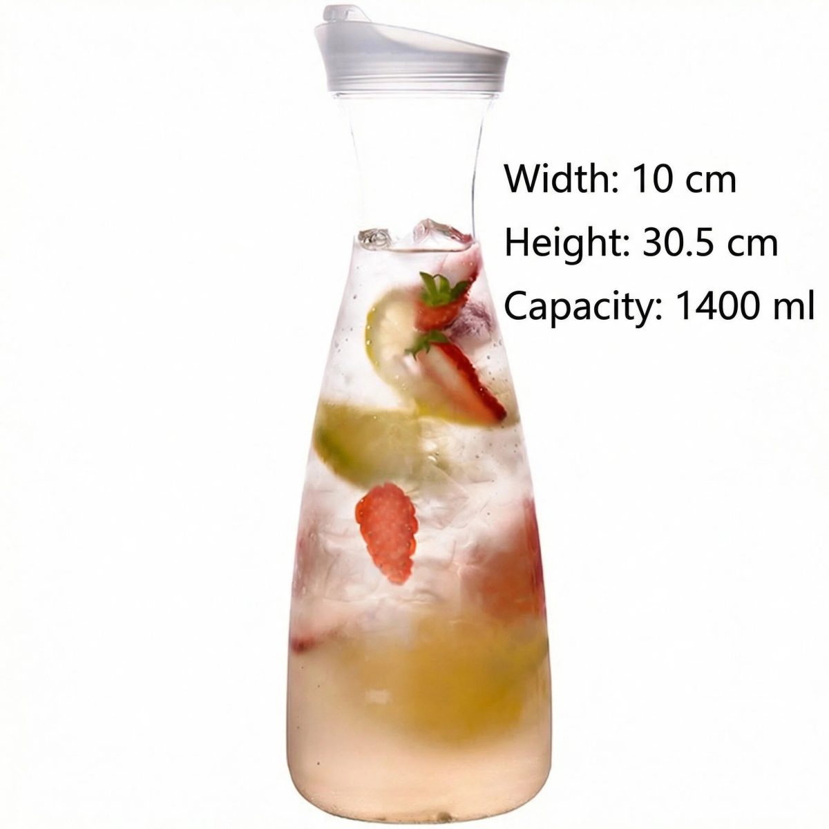 detail model9170 bpa free plastic carafe with flip top lid for juice water champagne soda energy drinks whisky parties restaurants serving scene 3