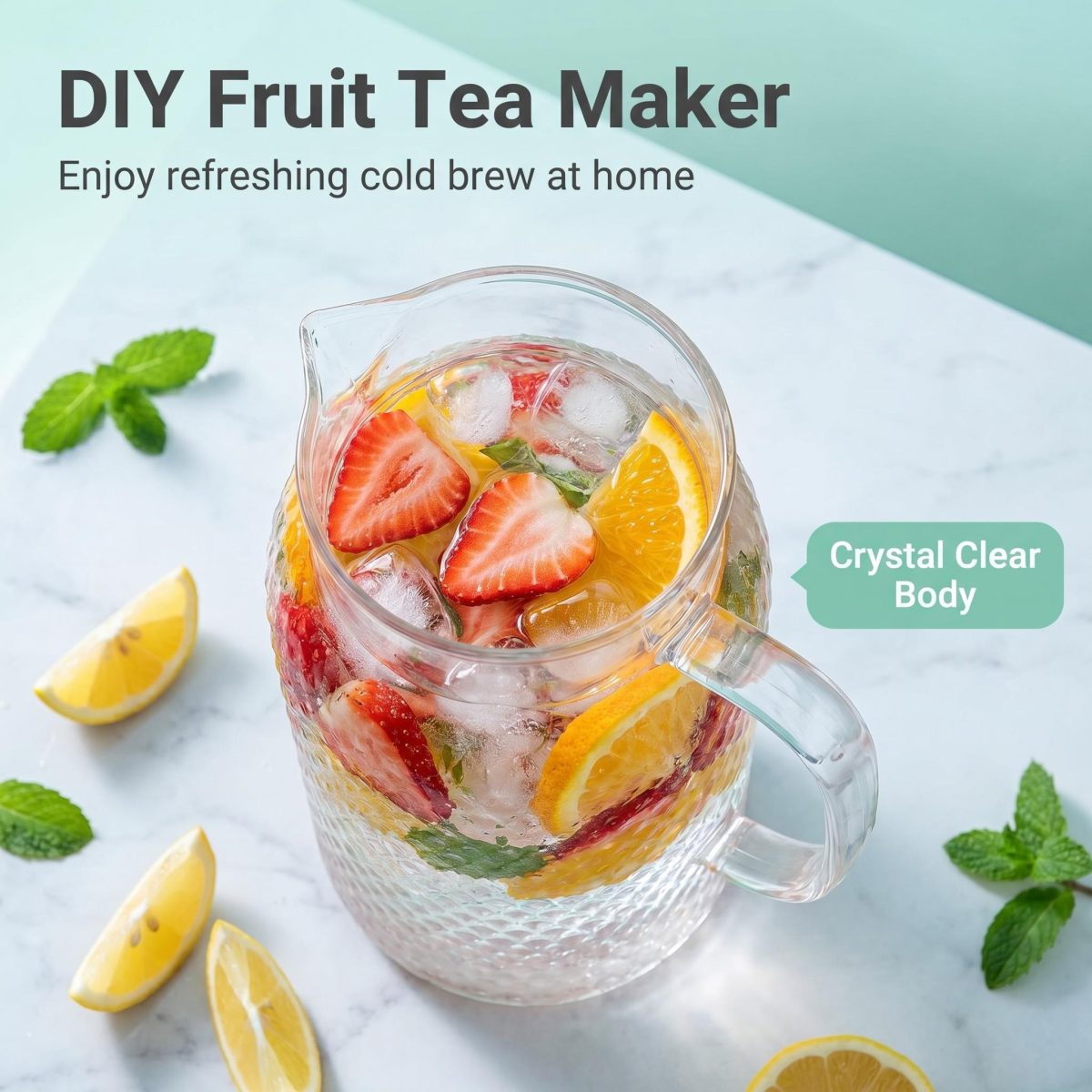 detail model9190 wholesale 1.5l pc glass water pots kettles eco friendly classic large milk jug with pitcher lid glass handle serving scene 2