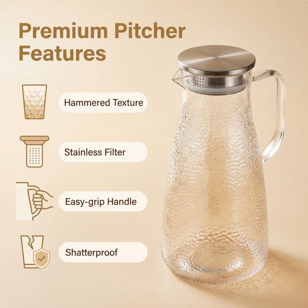 detail model9191 wholesale eco friendly handmade juice kettle filter water carafe heat resistant serving scene 5