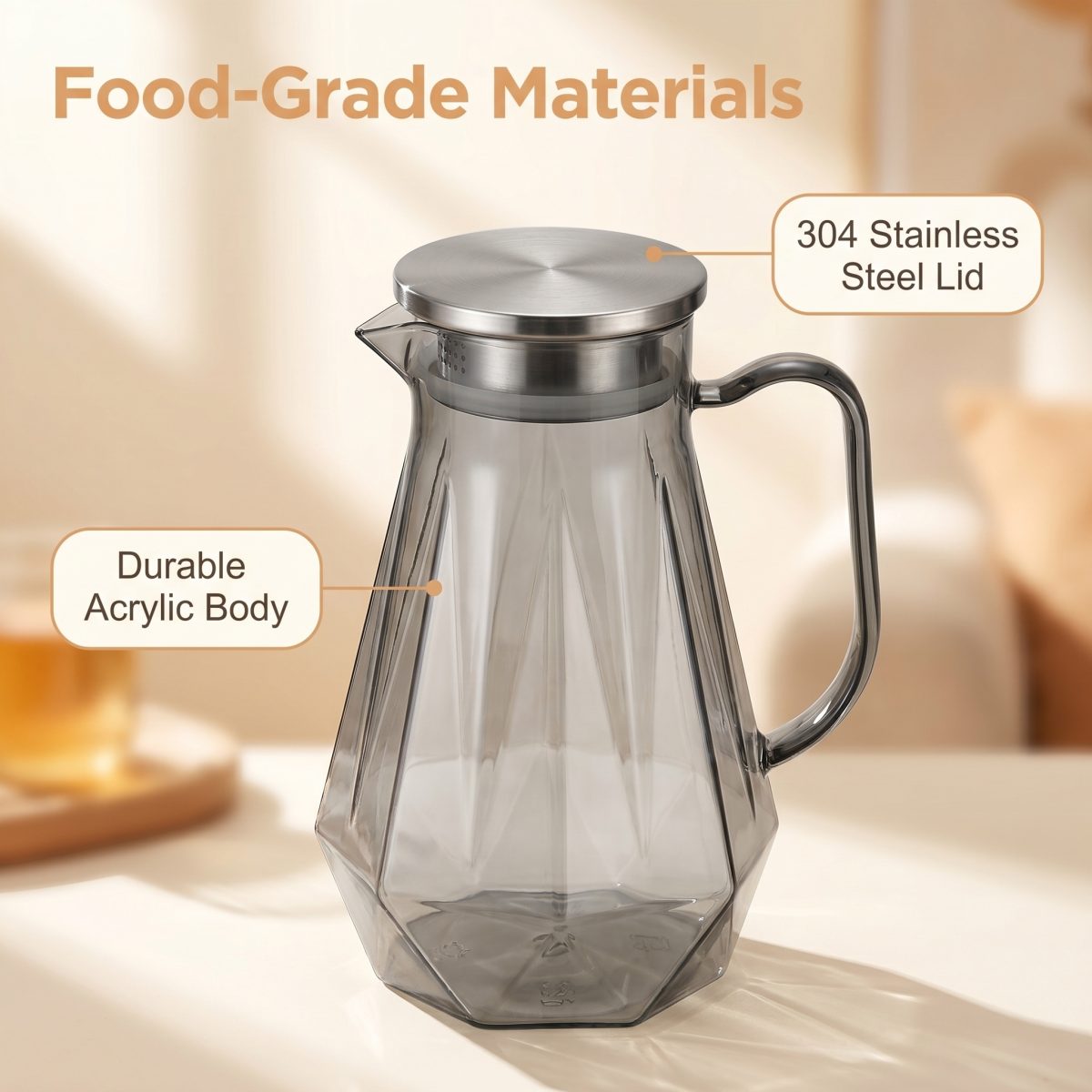 detail model9192 custom logo transparent acrylic water jug leakproof plastic water storage water jug household drink serving scene 4