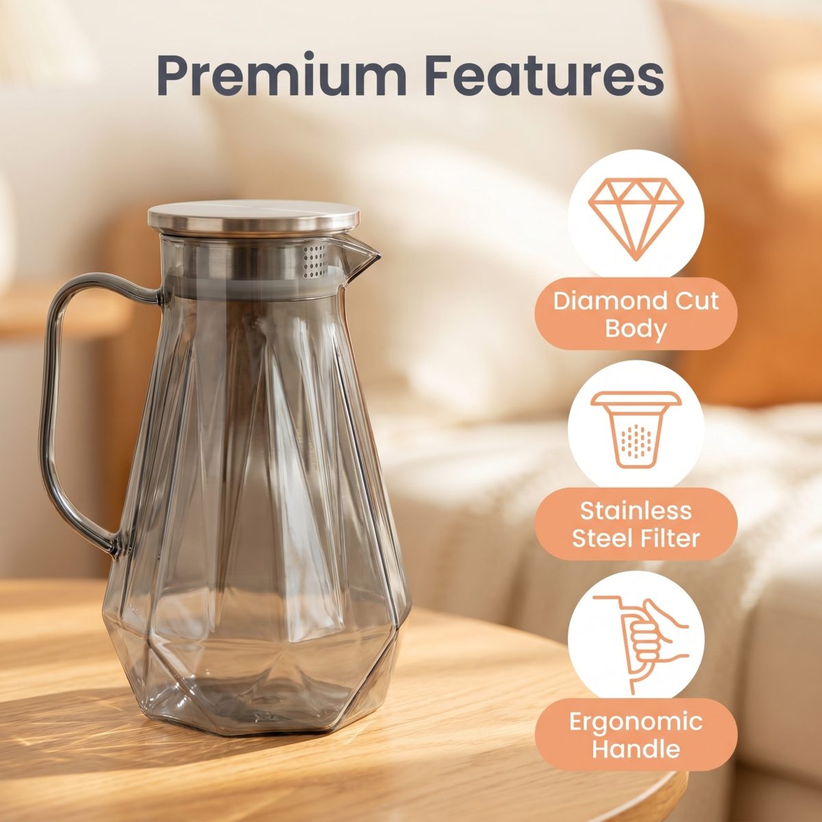 detail model9192 custom logo transparent acrylic water jug leakproof plastic water storage water jug household drink serving scene 7