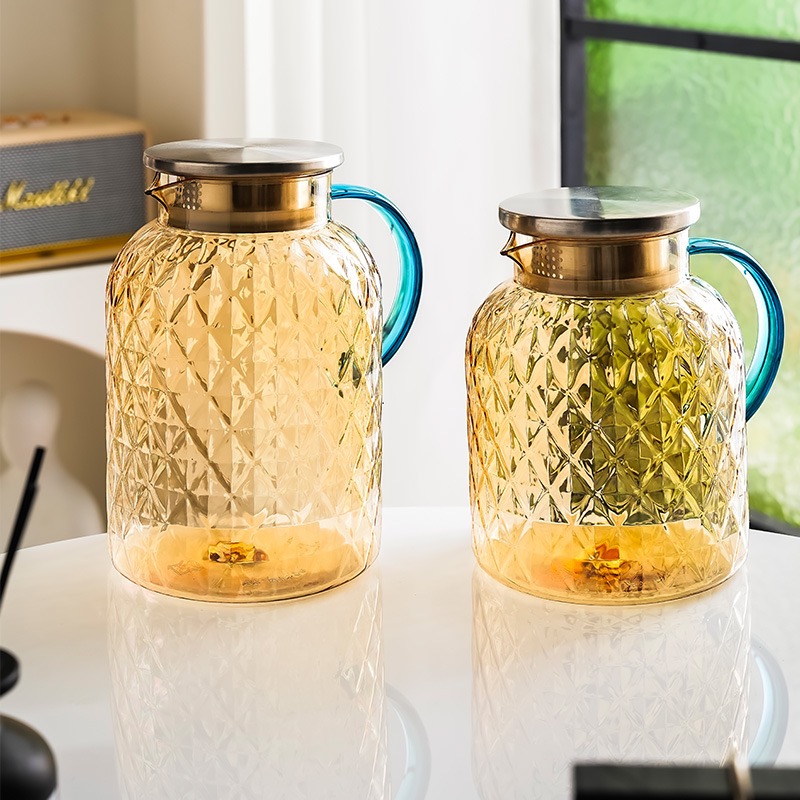 detail model9196 wholesale acrylic glass water set food grade glass jug with lid juice glasses cup set serving scene 2