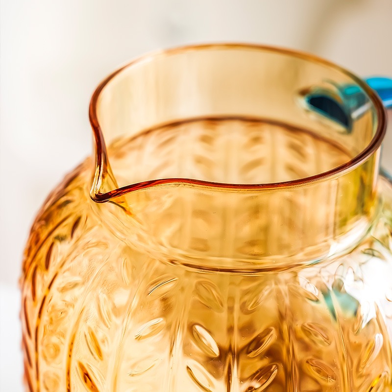 detail model9196 wholesale acrylic glass water set food grade glass jug with lid juice glasses cup set serving scene 4