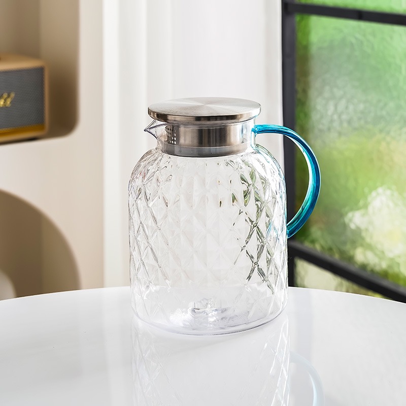 detail model9196 wholesale acrylic glass water set food grade glass jug with lid juice glasses cup set serving scene 5