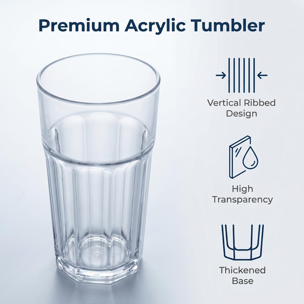 detail model9304 bpa free transparent acrylic tumbler unbreakable clear plastic water drinking cup hotel cafe juice cold beverage serving scene 10