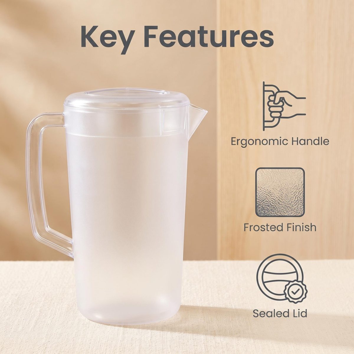 detail model9554 transparent durable reusable restaurant plastic pc beverage drink pitcher juice water tea pot serving scene 4