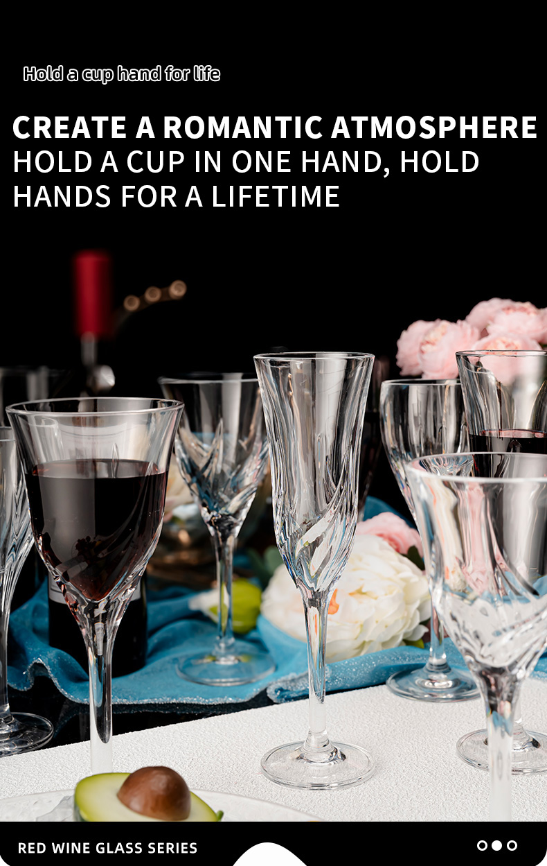 detail model9918 wholesale unbreakable restaurant household red wine flutes elegant long stem wedding champagne glasses serving scene 1
