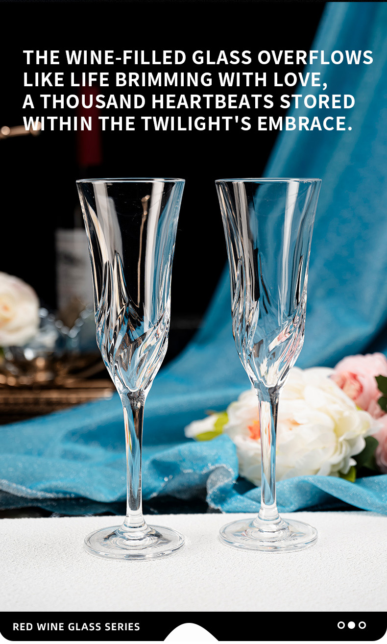detail model9918 wholesale unbreakable restaurant household red wine flutes elegant long stem wedding champagne glasses serving scene 4