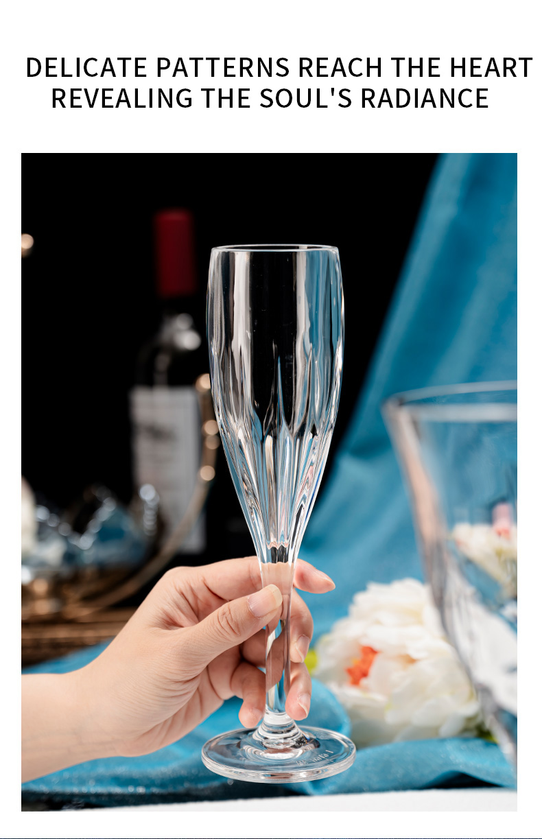 detail model9919 transparent acrylic pc champagne goblet wedding party banquet serving scene 3