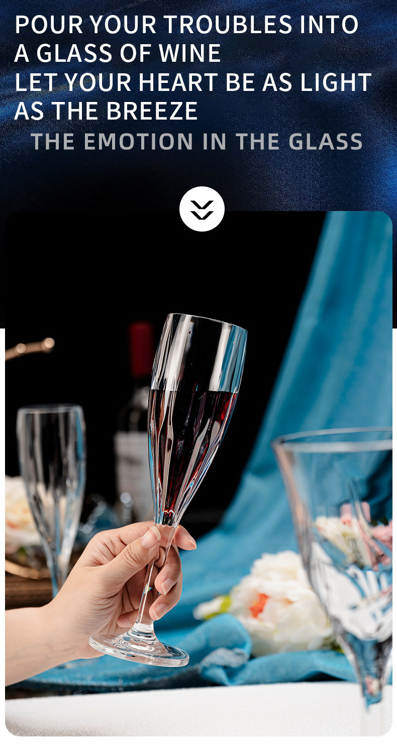 detail model9919 transparent acrylic pc champagne goblet wedding party banquet serving scene 8