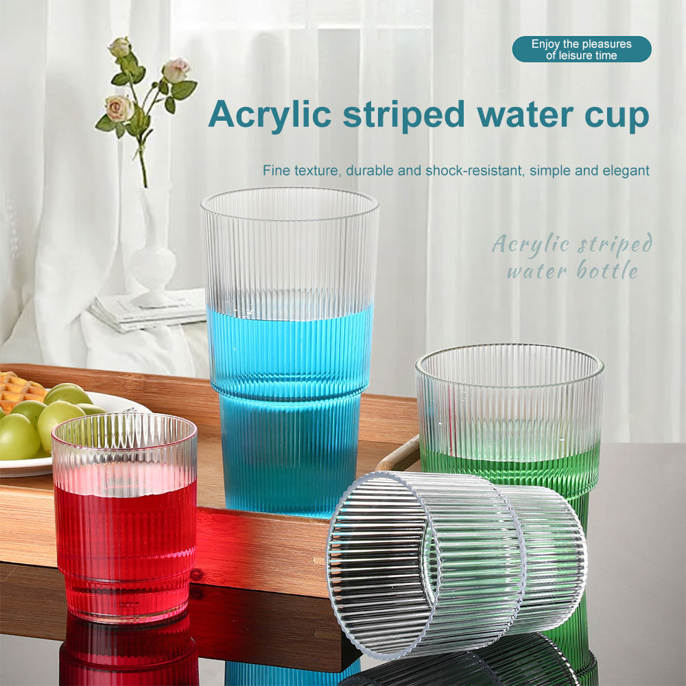 model8020 acrylic striped water cup multi color lifestyle scene 1.jpg