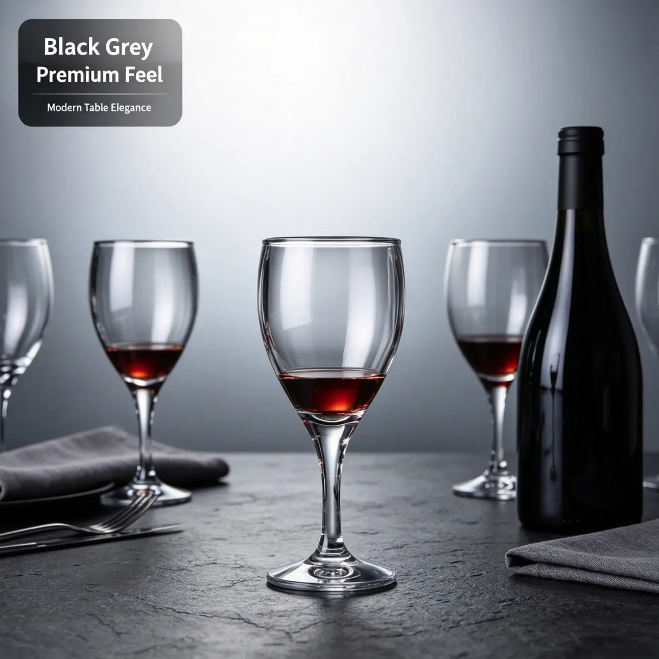 detail BY 8008 elsjoy acrylic wine goblet black grey premium texture 1