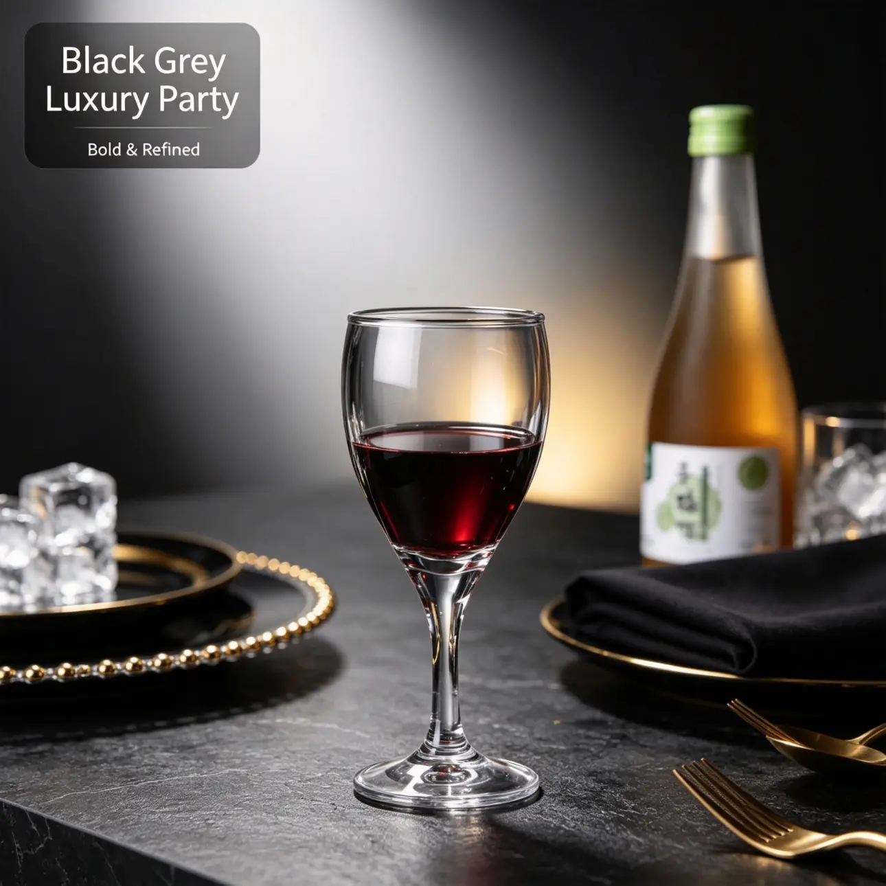 detail BY 8008 elsjoy acrylic wine goblet black grey premium texture 6