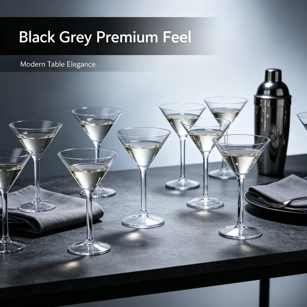 detail BY 8061 elsjoy acrylic martini cocktail glass clear transparent goblet party wedding bar serving scene 1