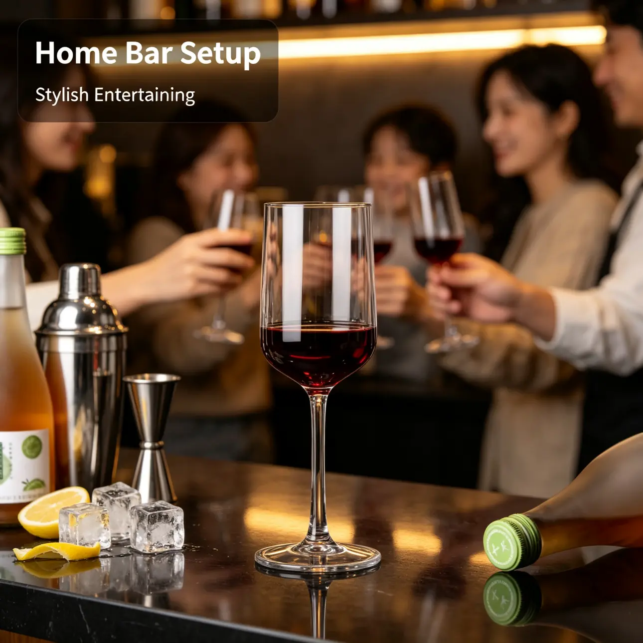 detail BY 9911A elsjoy acrylic wine goblet 346ml clear transparent glass party wedding bar serving scene 7