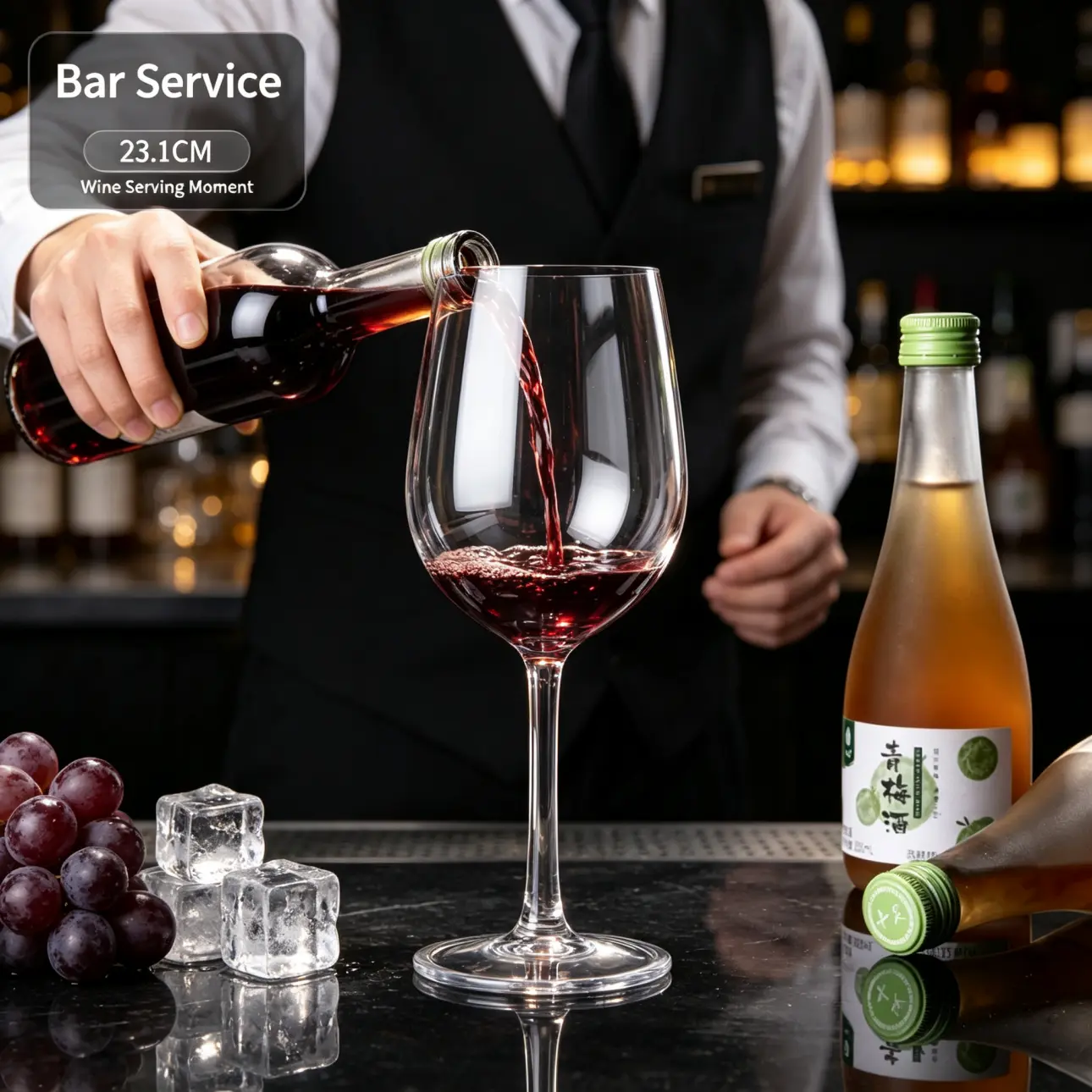 detail BY 9911B elsjoy acrylic wine goblet 550ml clear transparent glass party wedding bar serving scene 3