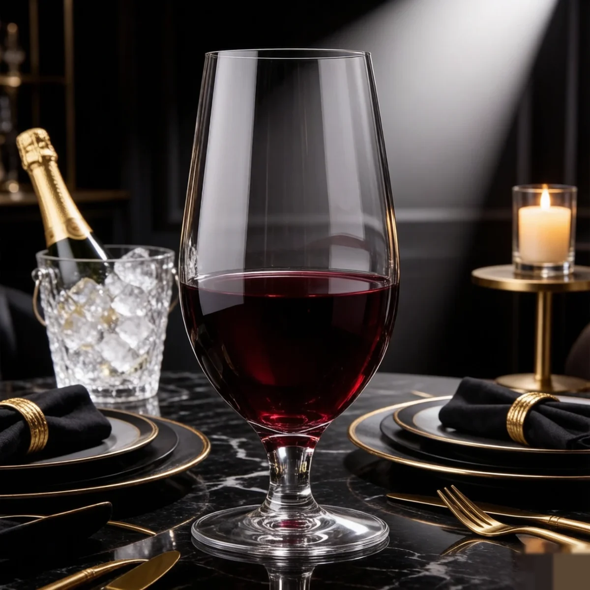 detail BY 9912B elsjoy acrylic wine goblet 600ml clear transparent glass black grey luxury party 7
