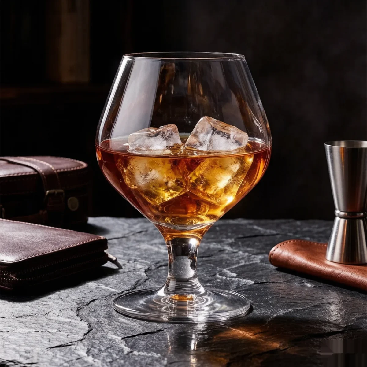 detail BY 9912C elsjoy acrylic brandy snifter 435ml clear transparent glass black grey premium texture 1