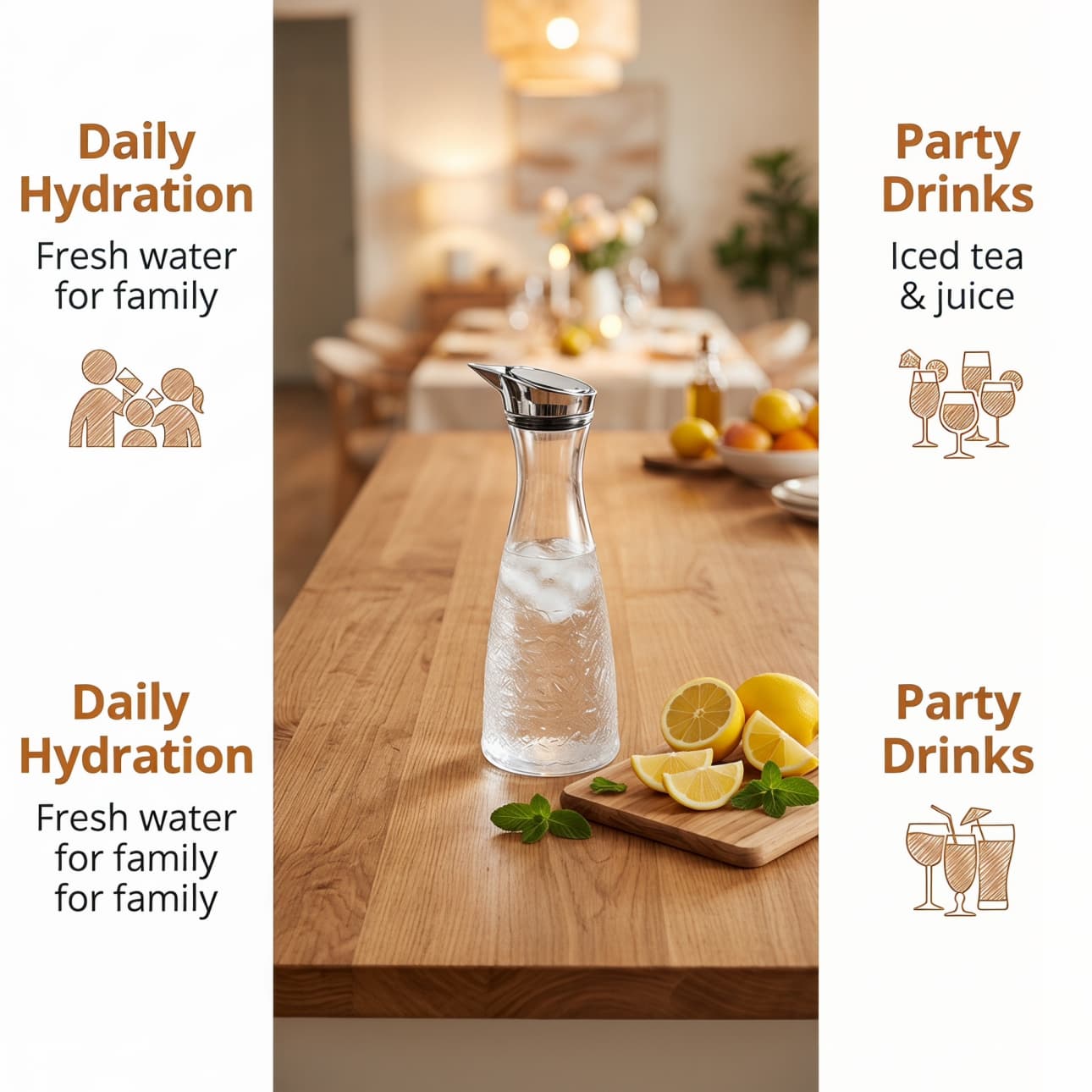 detail model9173b wear resistant 1600ml diamond embossed clear pc hotel restaurant cold water juice carafe pitcher serving scene 5
