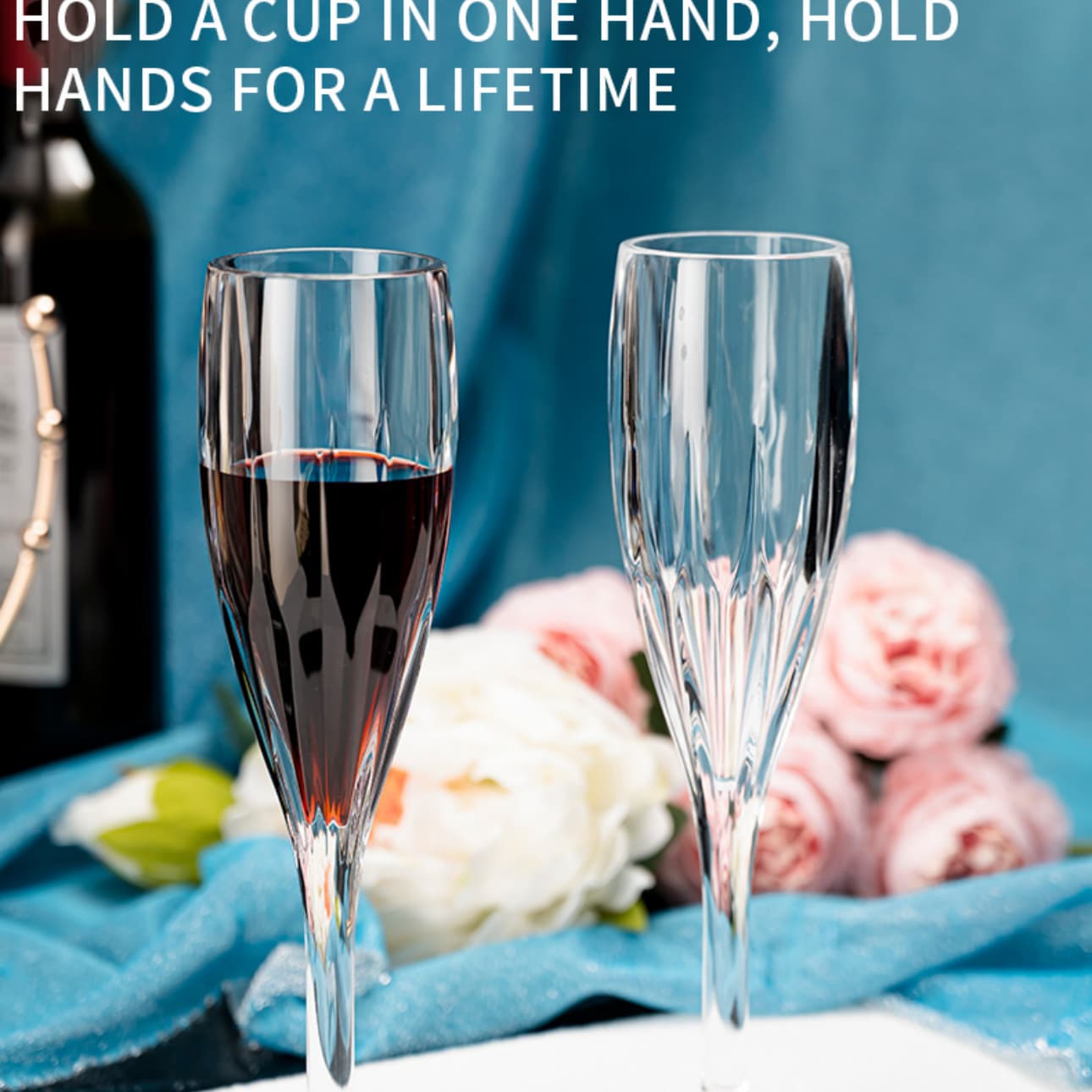 detail model9919 1 thin rim long stem pmma crystal party transparent champagne flutes hard clear plastic wine cups serving scene 4