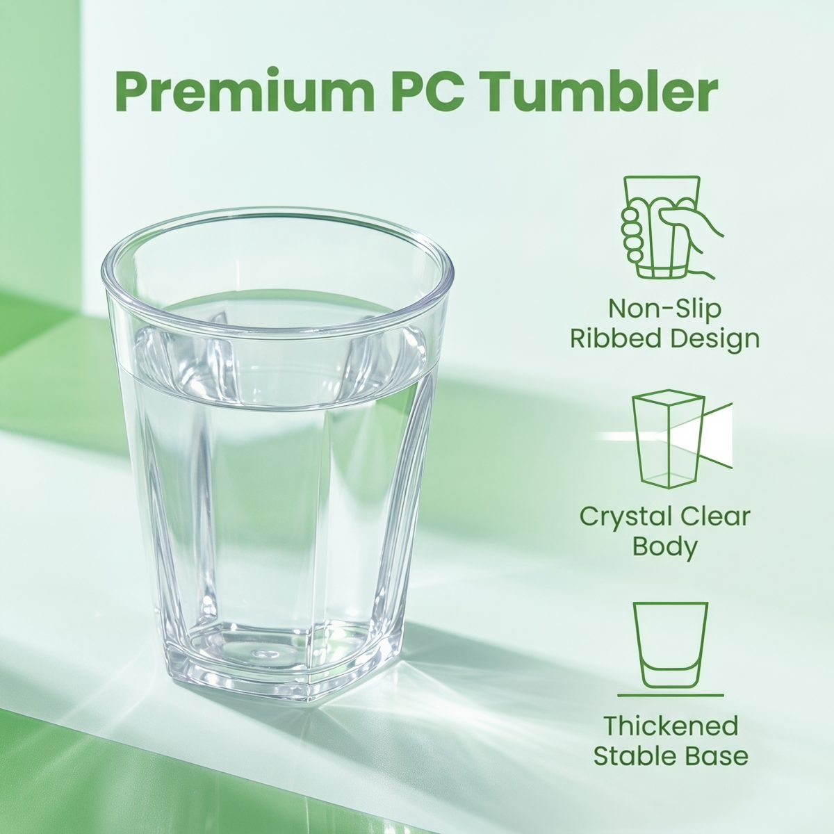 detail modelby9211 crystal design reusable unbreakable polycarbonate clear drink water beer whisky cup restaurants hotel serving scene 4