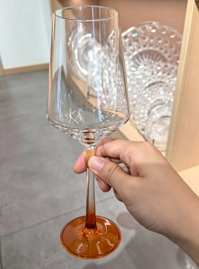 outdoor party orange base plastic wine glasses