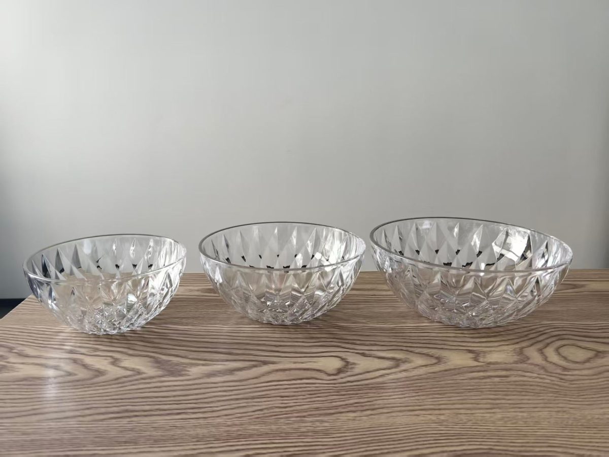 size set clear diamond cut pc salad bowl 3 sizes size set clear diamond cut pc salad bowl 3 sizes