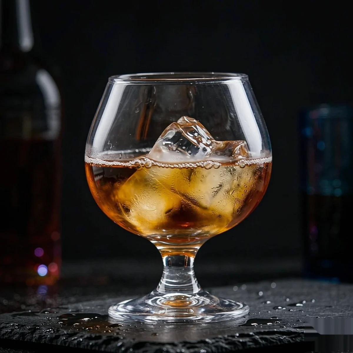 detail BY 9912F elsjoy acrylic brandy snifter 170ml clear transparent glass black grey premium texture 1