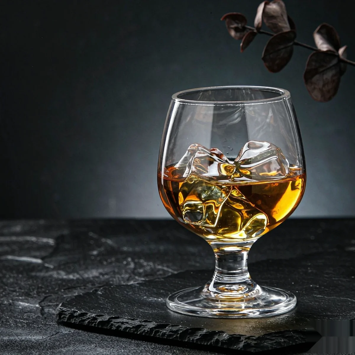 detail BY 9912G elsjoy acrylic brandy snifter 100ml clear transparent glass black grey premium texture 1