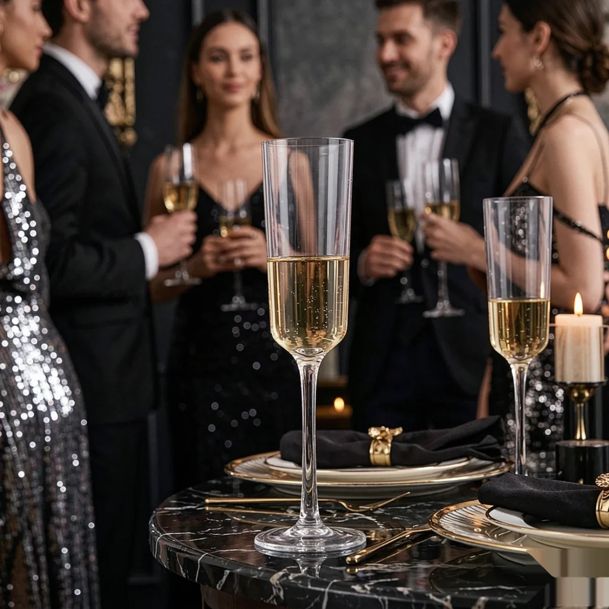 detail BY 9913A elsjoy acrylic champagne flute 170ml clear transparent glass luxury party 7