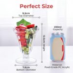 main model8049 factory wholesale acrylic pc glass plastic ice cream plate dessert bowls 230ml transparent cold drink cup main display 1