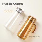 main model9160 pc water pitcher heat cold resistant with fine mesh strainer anti scald handle fridge safe juice tea carafe home kitchen main display 4