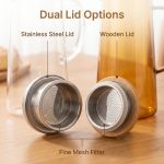 main model9160 pc water pitcher heat cold resistant with fine mesh strainer anti scald handle fridge safe juice tea carafe home kitchen main display 5