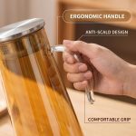 main model9160 pc water pitcher heat cold resistant with fine mesh strainer anti scald handle fridge safe juice tea carafe home kitchen main display 6