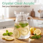 main model9162 clear acrylic water carafe water jug with handle lid unbreakable iced tea lemonade pitcher main display 1