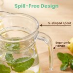 main model9162 clear acrylic water carafe water jug with handle lid unbreakable iced tea lemonade pitcher main display 3