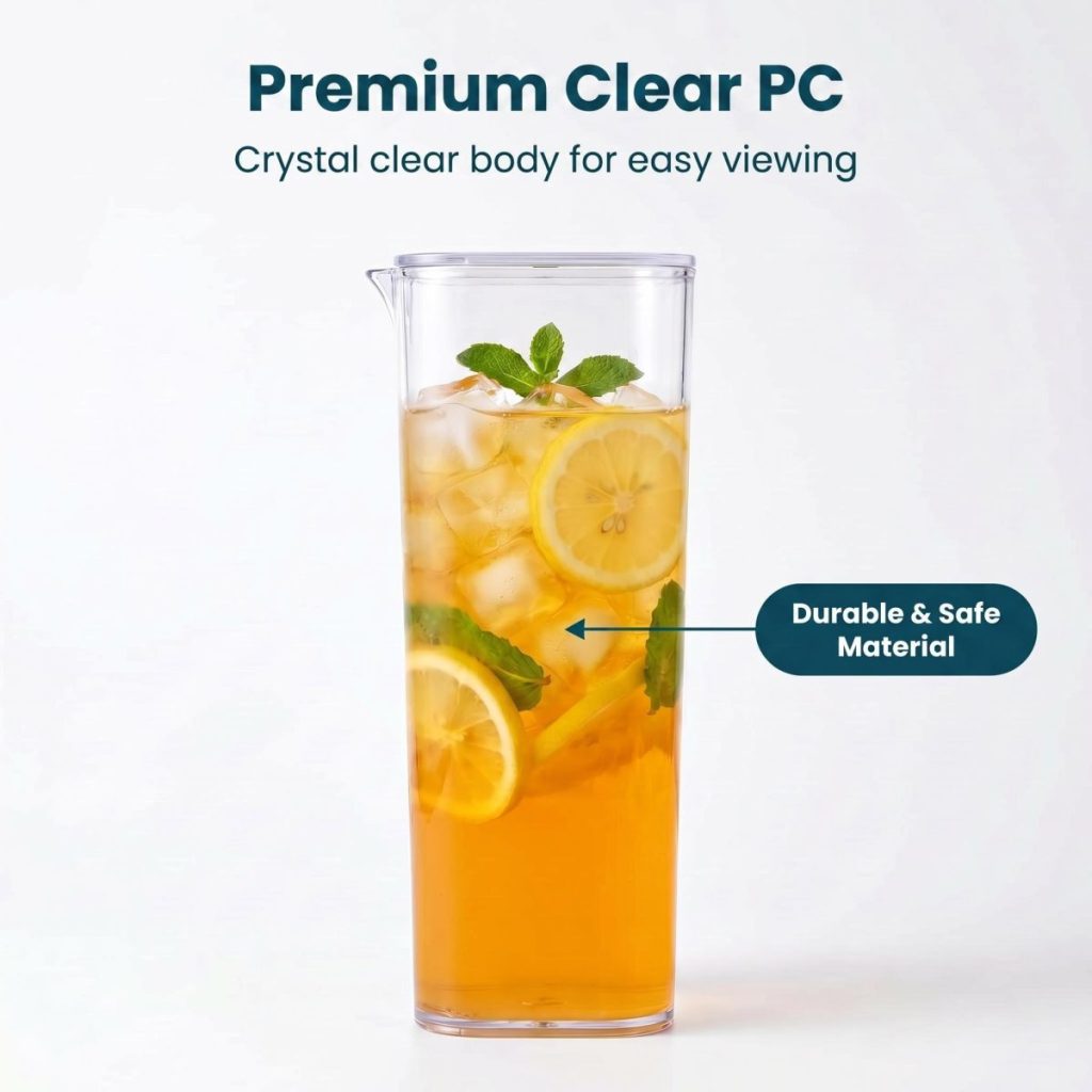 main model9167 water pitcher bpa free food grade pc cold brew jug leakproof lay flat juice carafe small apartment household cafe main display 3