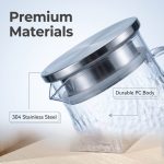 main model9168 large capacity 1.4l pc plastic square hammer pattern shatterproof cold water juice beverage kettle main display 1