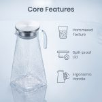 main model9168 large capacity 1.4l pc plastic square hammer pattern shatterproof cold water juice beverage kettle main display 2